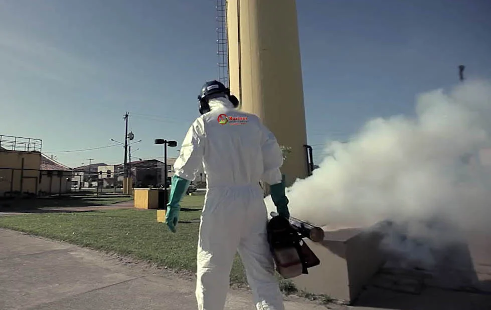 Equipe Maximus Dedetizadora realizando dedetização residencial